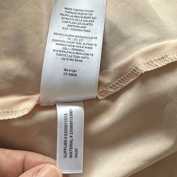 Lauren Ralph Lauren Floral Layered Crepe Dress Peach Pink Women’s Size 16 - Picture 9 of 9